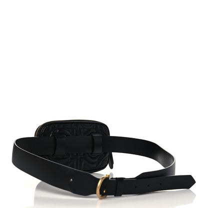 Salvatore Ferragamo Calfskin Quilted Gancini Belt Bag Black 3 of 9