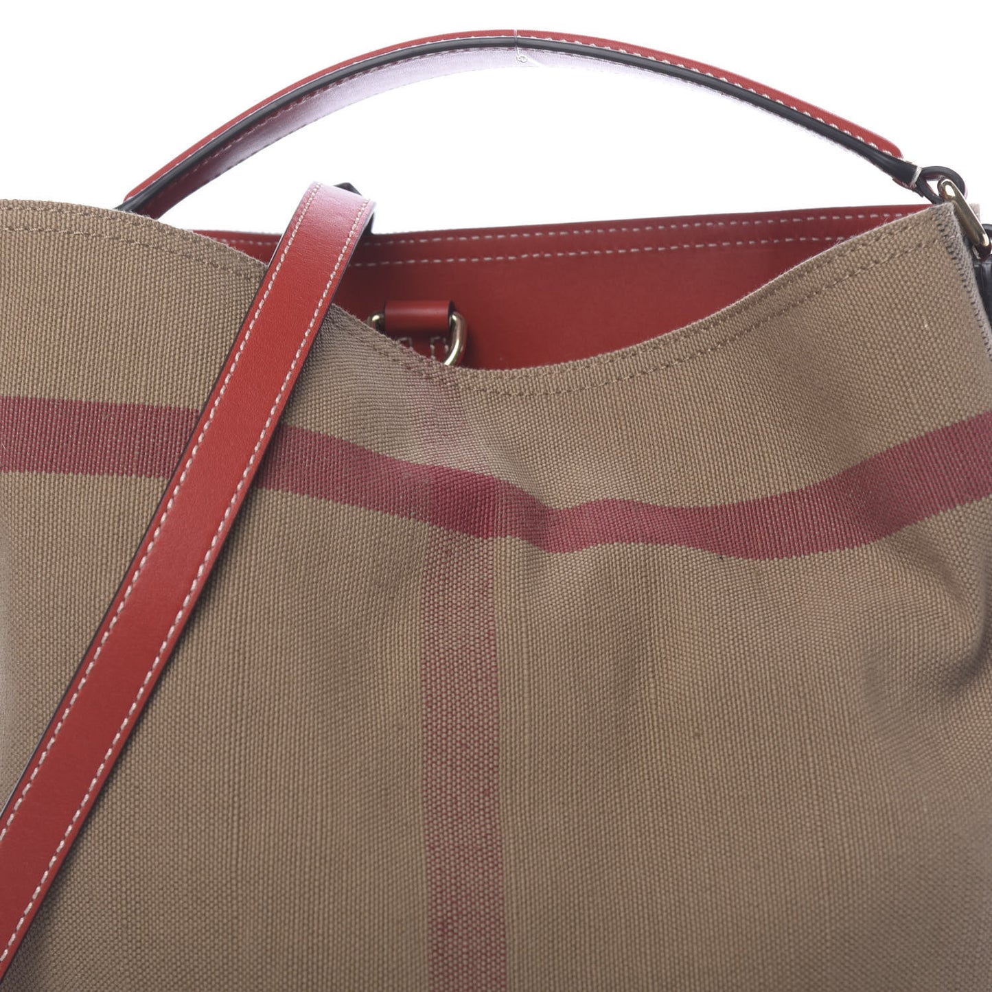Canvas Mega Check Medium Ashby Hobo Cadmium Red