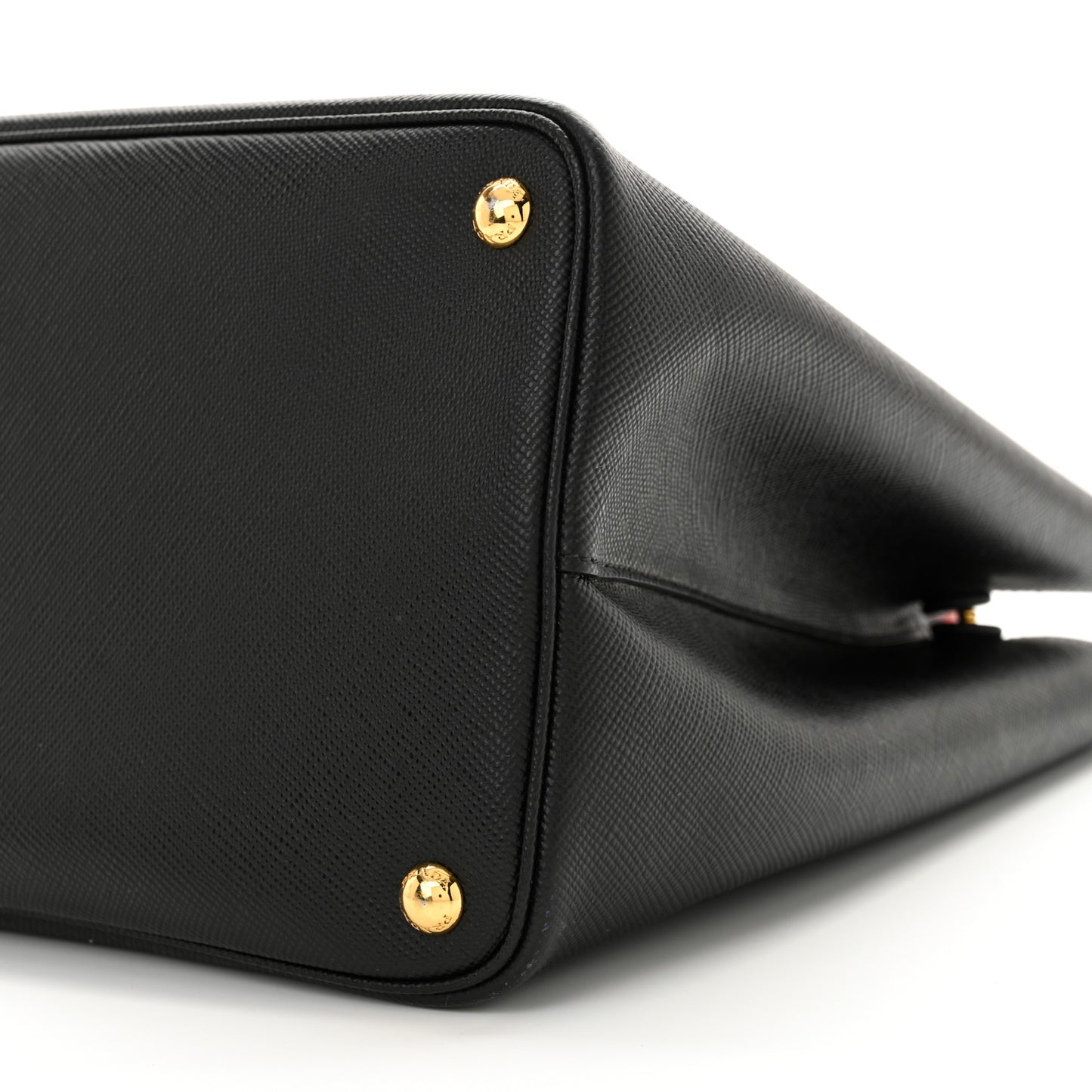 Saffiano Cuir Large Double Bag Black Fuoco