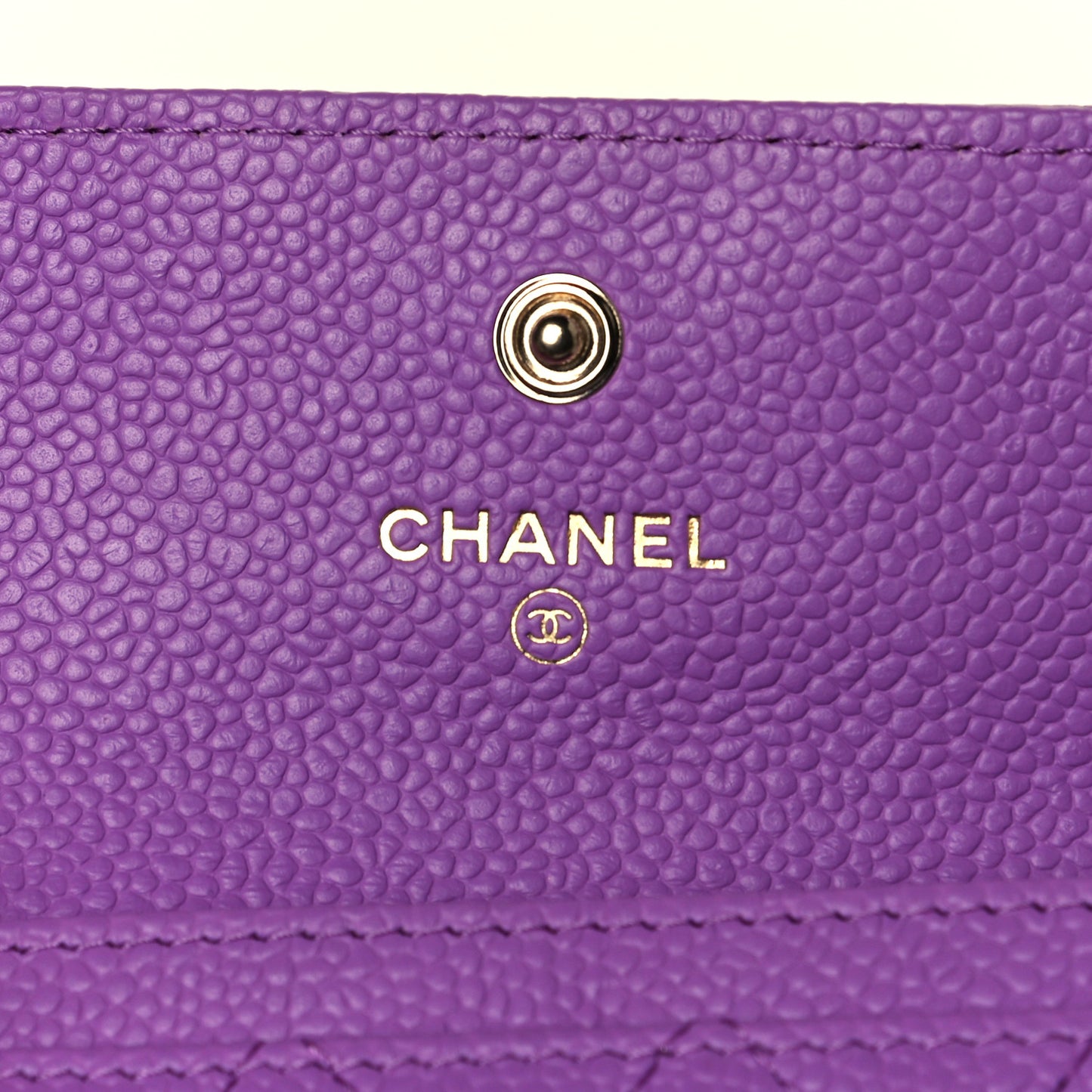 Caviar Quilted Boy Flap Card Holder Purple