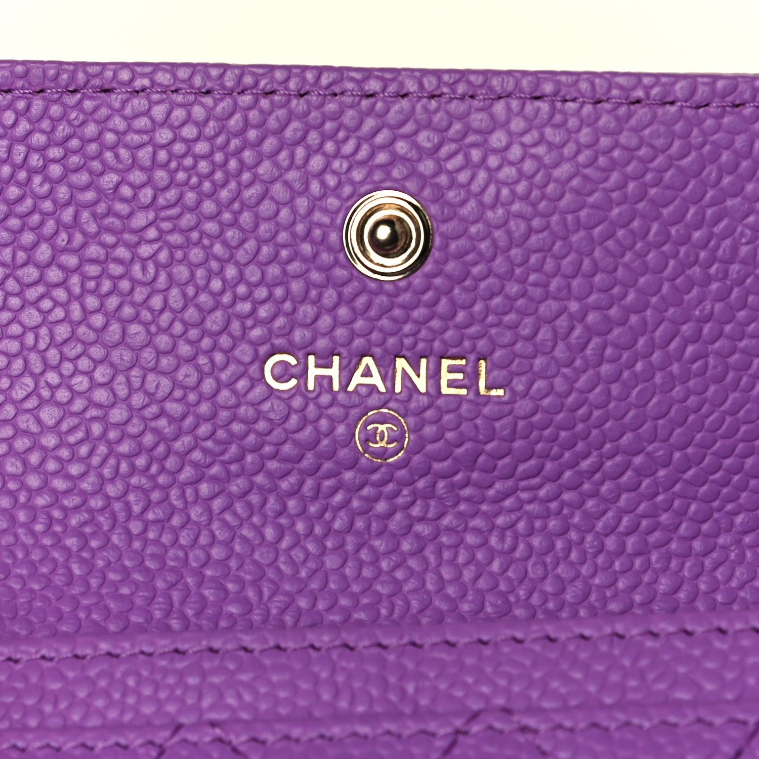 Chanel Caviar Quilted Boy Flap Card Holder Purple 3 of 9