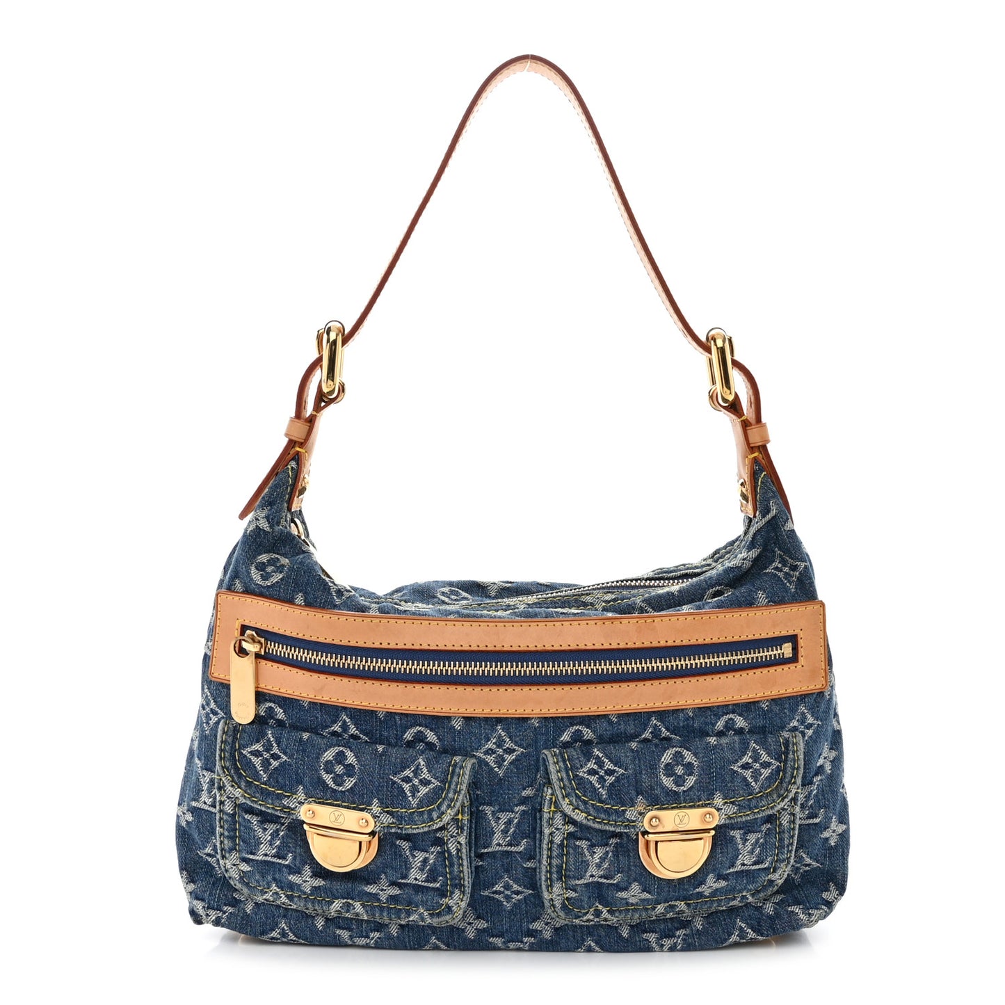LOUIS VUITTON Monogram Denim Baggy PM Blue