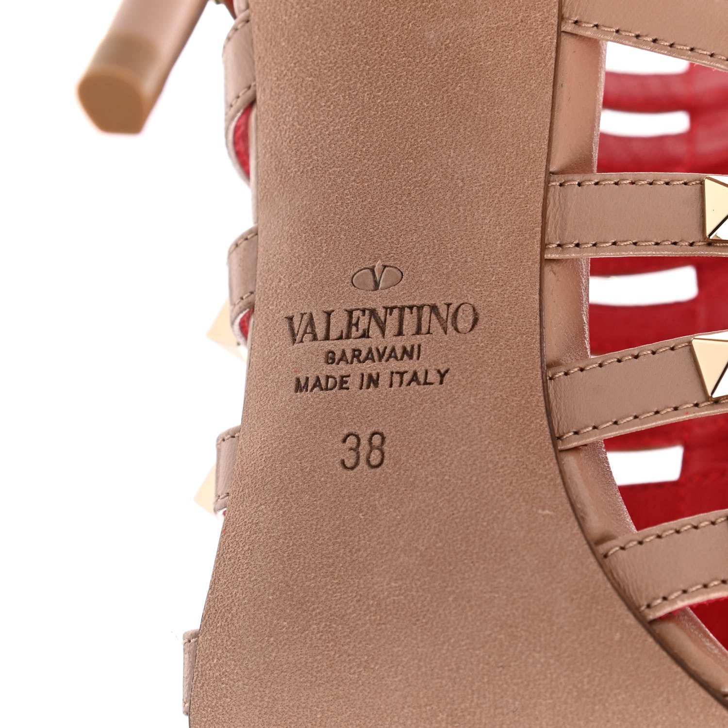 Valentino Garavani Kidskin Rockstud Alcove Cage 100mm Booties 38 Rose Cannelle 6 of 8