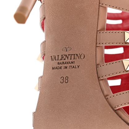 Valentino Garavani Kidskin Rockstud Alcove Cage 100mm Booties 38 Rose Cannelle 6 of 8