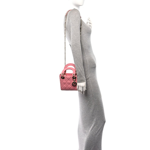 Lambskin Cannage Mini Lady Dior Light Pink