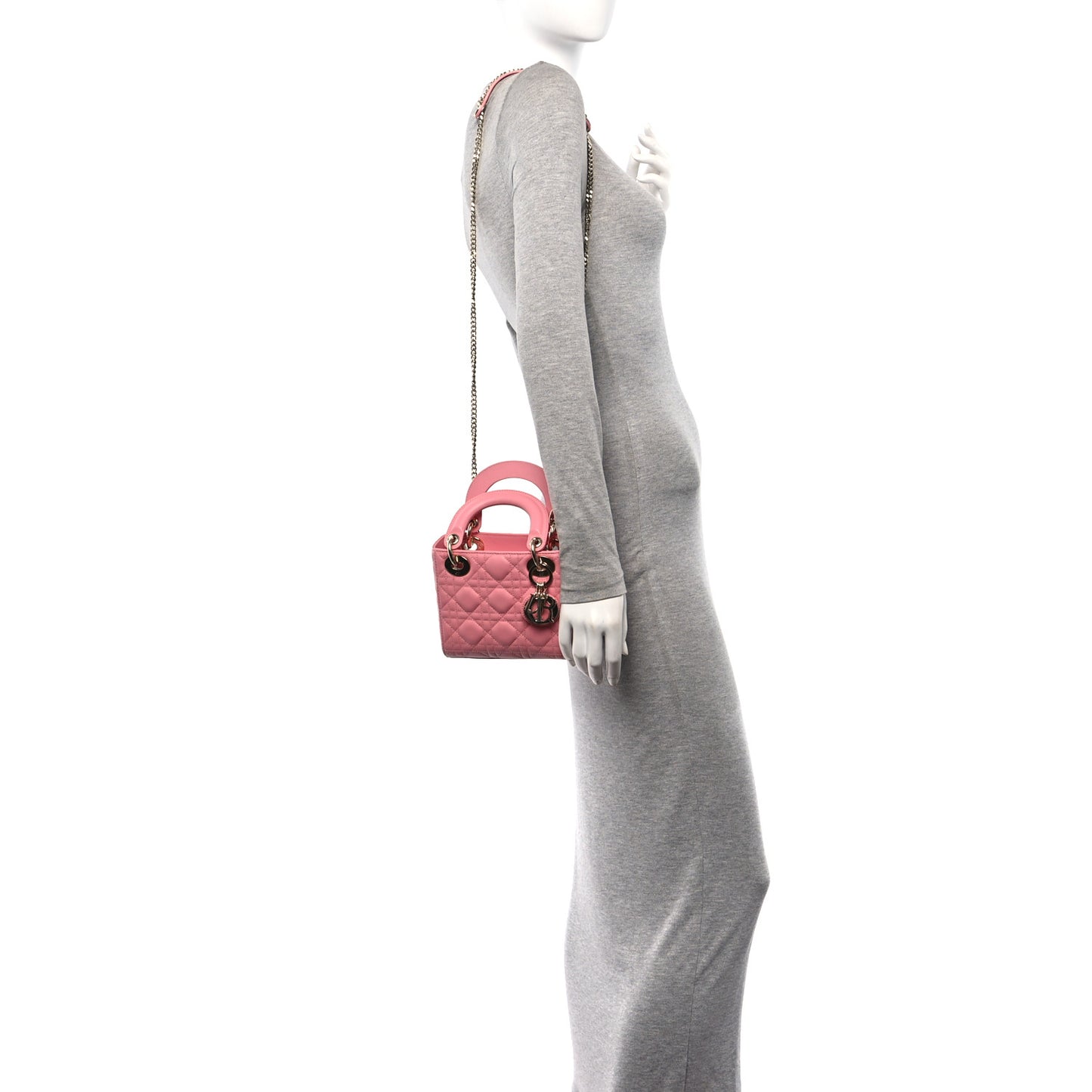 Lambskin Cannage Mini Lady Dior Light Pink