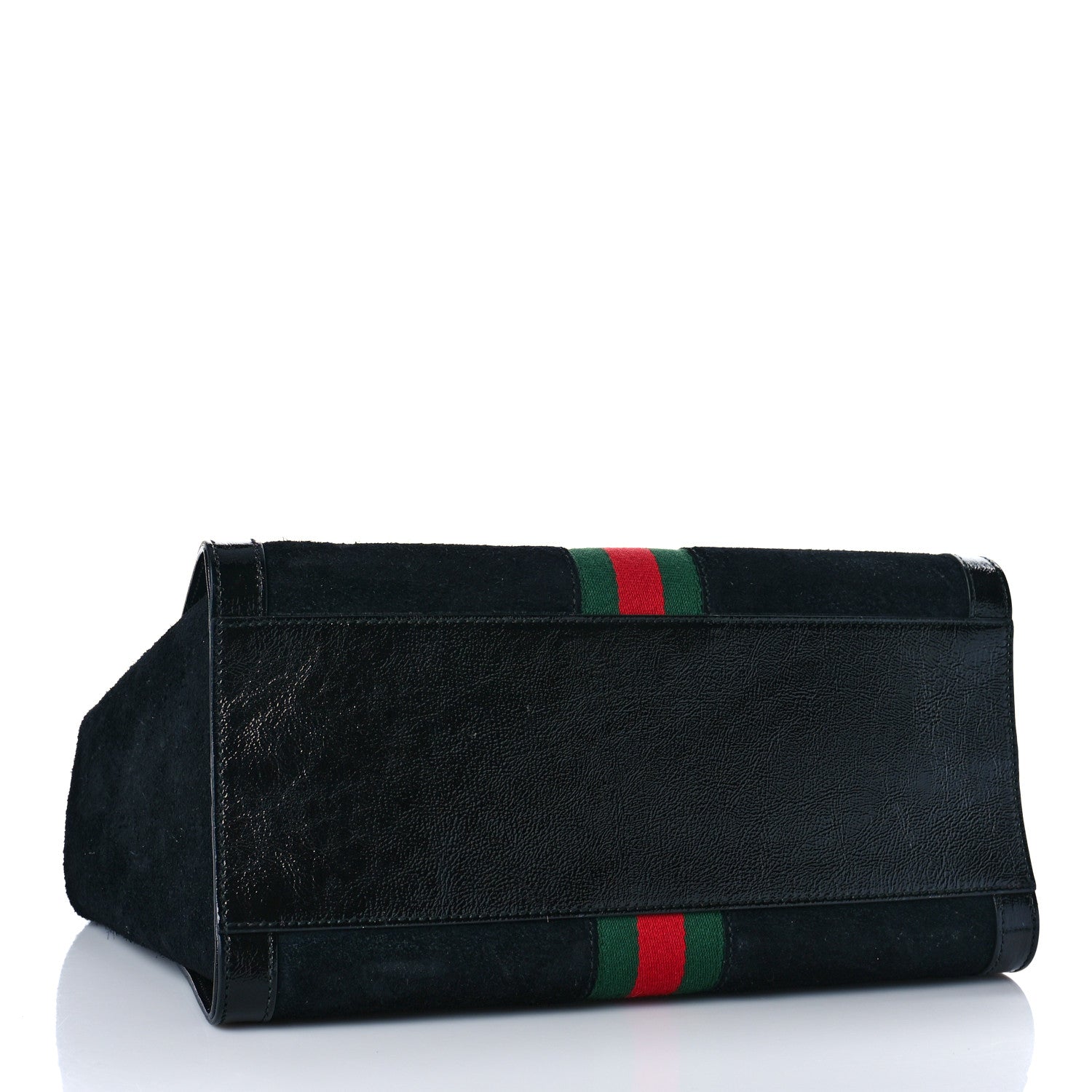 Gucci Suede Patent GG Web Medium Ophidia Tote Bag Black 4 of 10