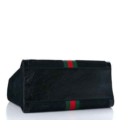 Gucci Suede Patent GG Web Medium Ophidia Tote Bag Black 4 of 10