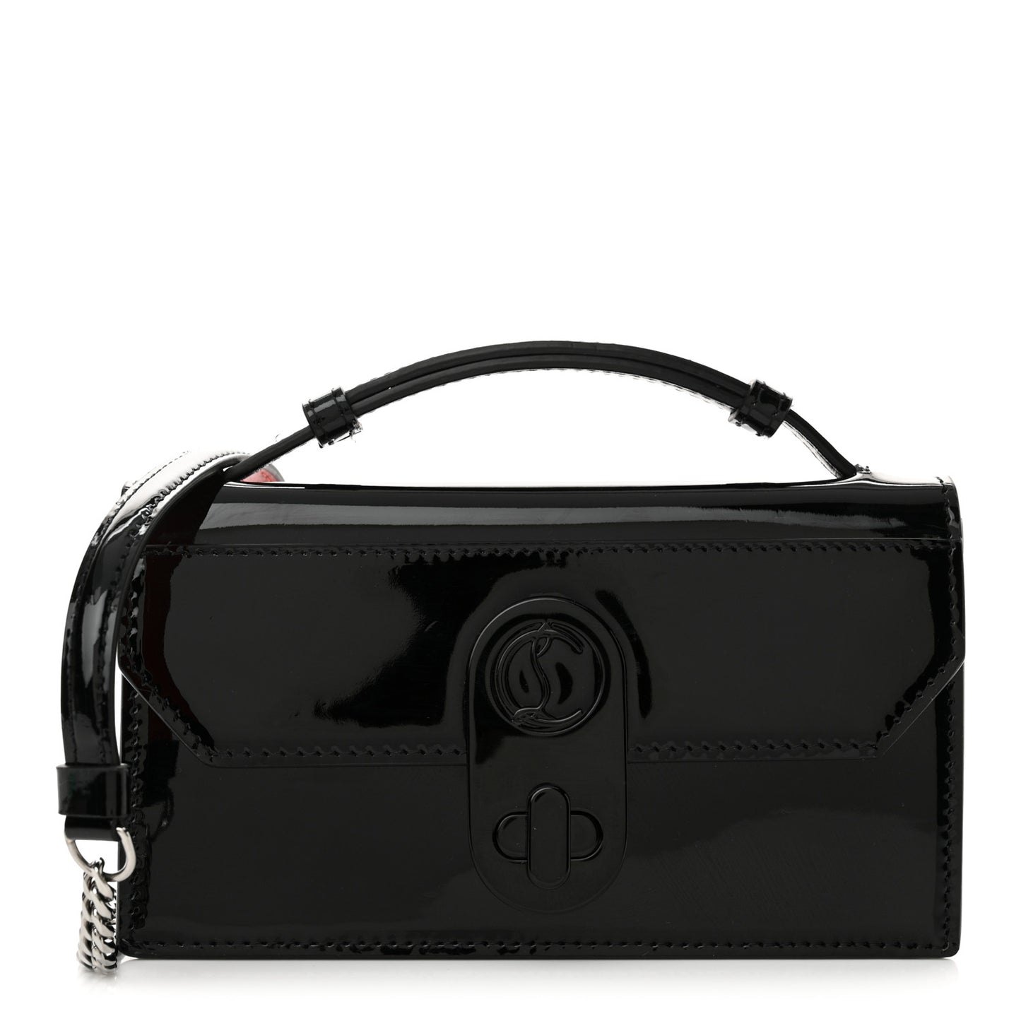 Patent Calfskin Mini Elisa Baguette Black