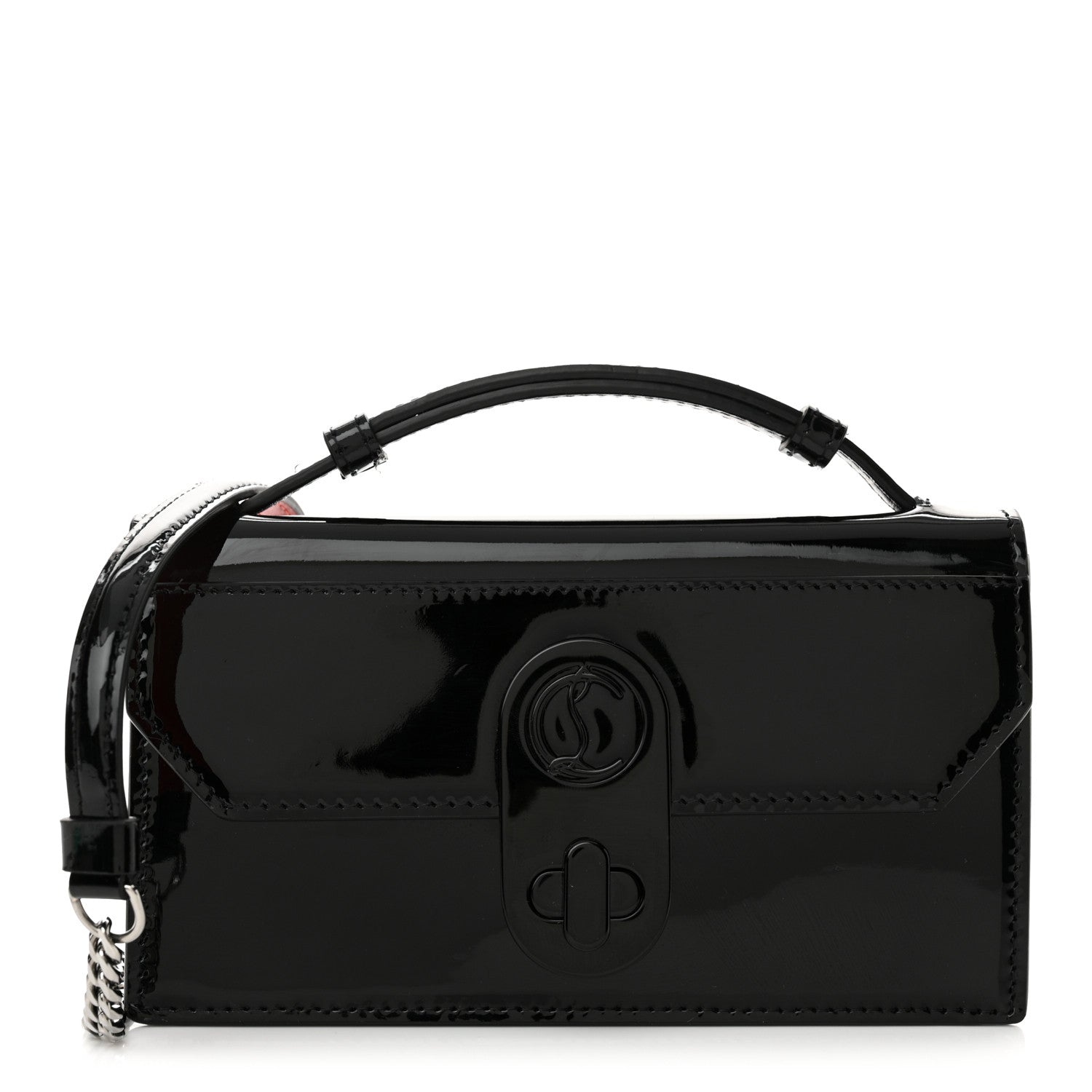 Christian Louboutin Patent Calfskin Mini Elisa Baguette Black 1 of 13