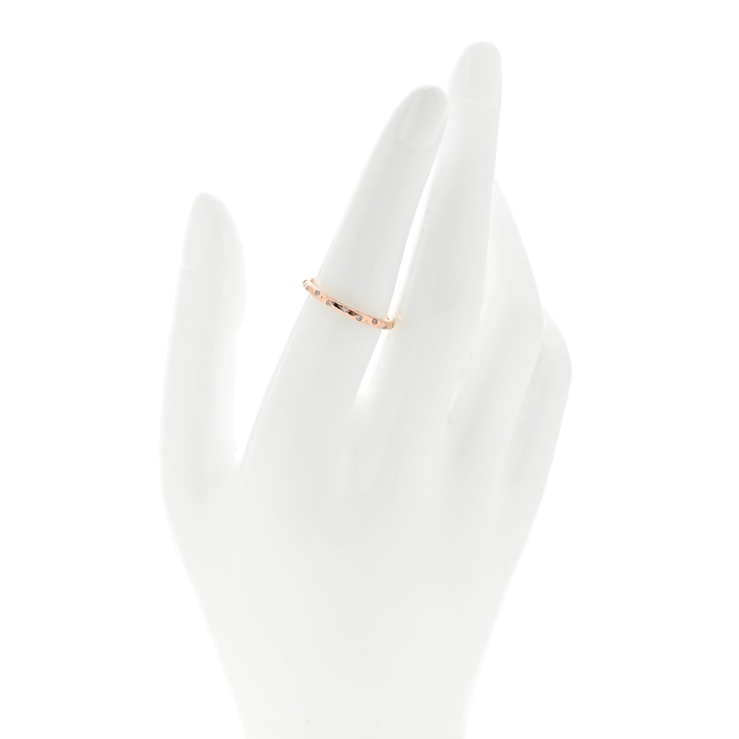 18K Rose Gold Diamond Paloma Picasso Hammered Ring 54 6.75