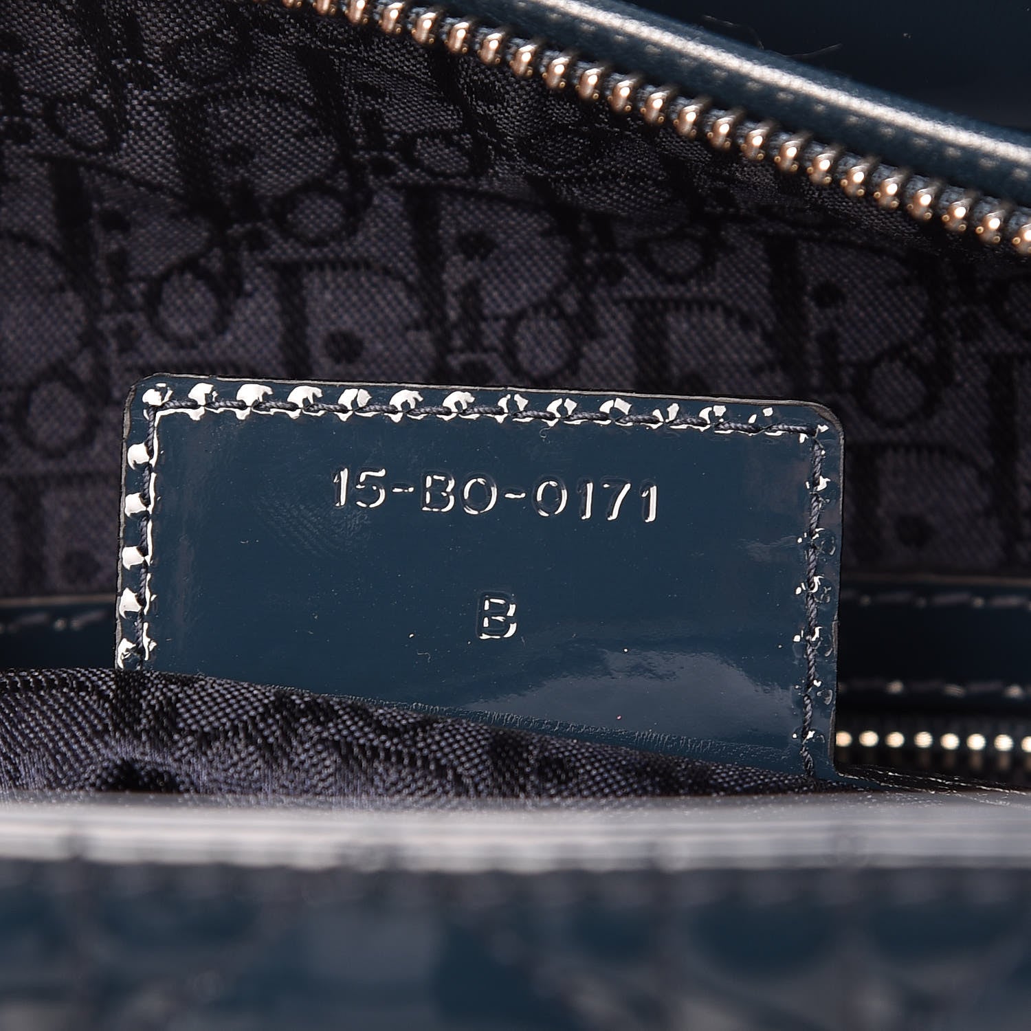 Christian Dior Patent Cannage Large Lady Dior Blue 7 of 9