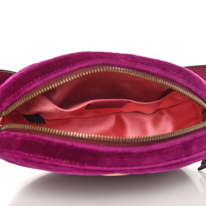 Gucci Velvet Matelasse GG Marmont Belt Bag 85 34 Fuchsia Violet Cyclamen 7 of 9