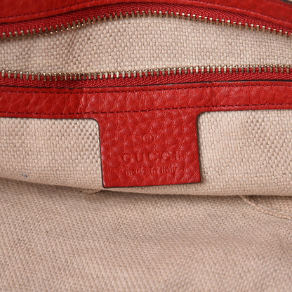 Gucci Pebbled Calfskin Medium Soho Chain Shoulder Bag Tabasco Red 8 of 9