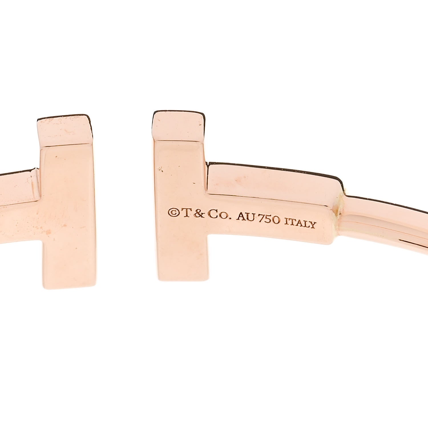 Tiffany 18K Rose Gold Diamond T Wire Bracelet 3 of 3