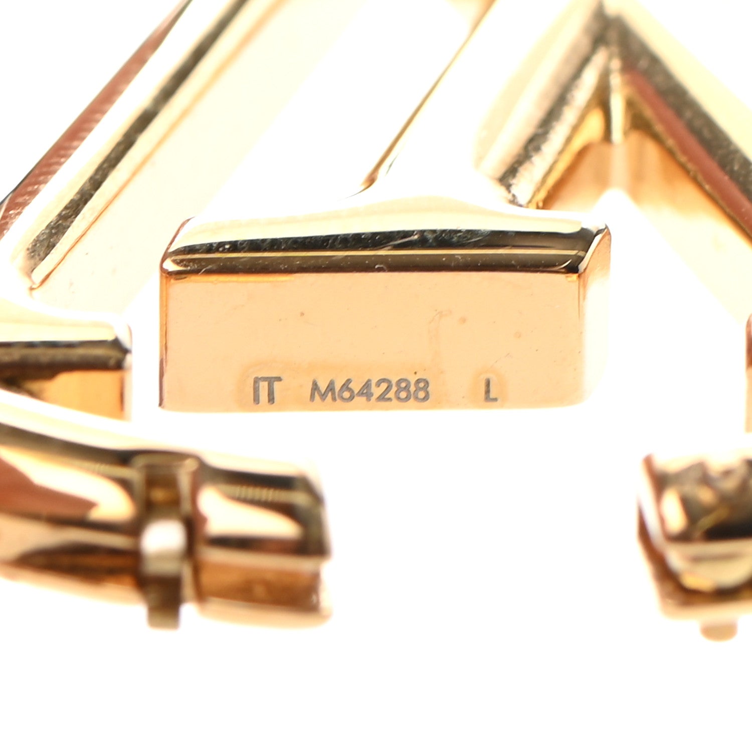Louis Vuitton Metal Louise Hoop Earrings Gold 4 of 5