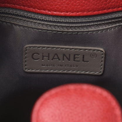 Chanel Caviar Quilted Petit Shopping Tote PST Red 6 of 10