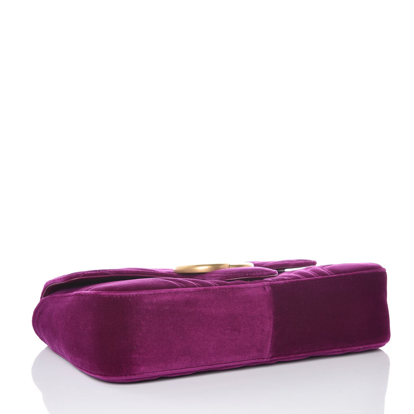 Velvet Matelasse Medium GG Marmont Shoulder Bag Fuchsia Violet Cyclamen