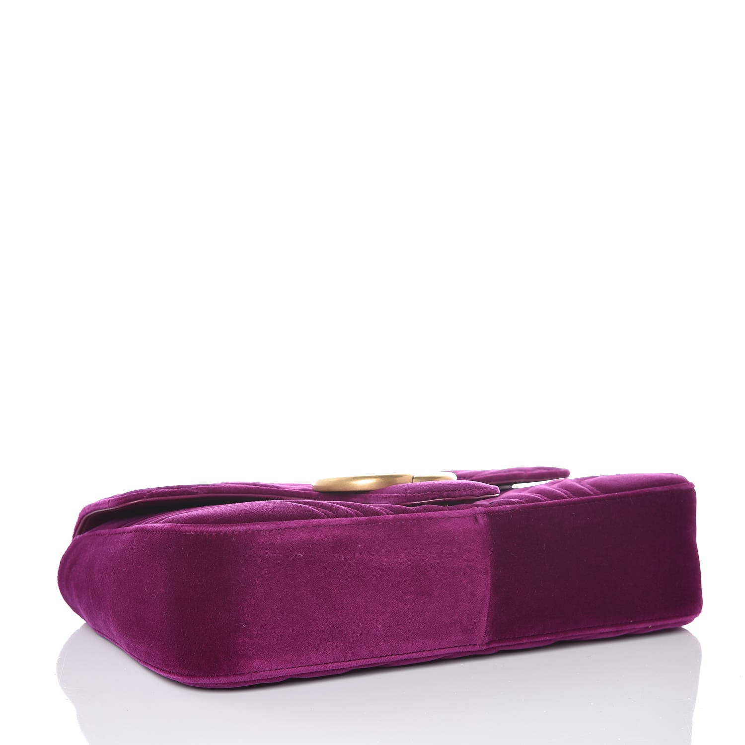 Gucci Velvet Matelasse Medium GG Marmont Shoulder Bag Fuchsia Violet Cyclamen 4 of 7