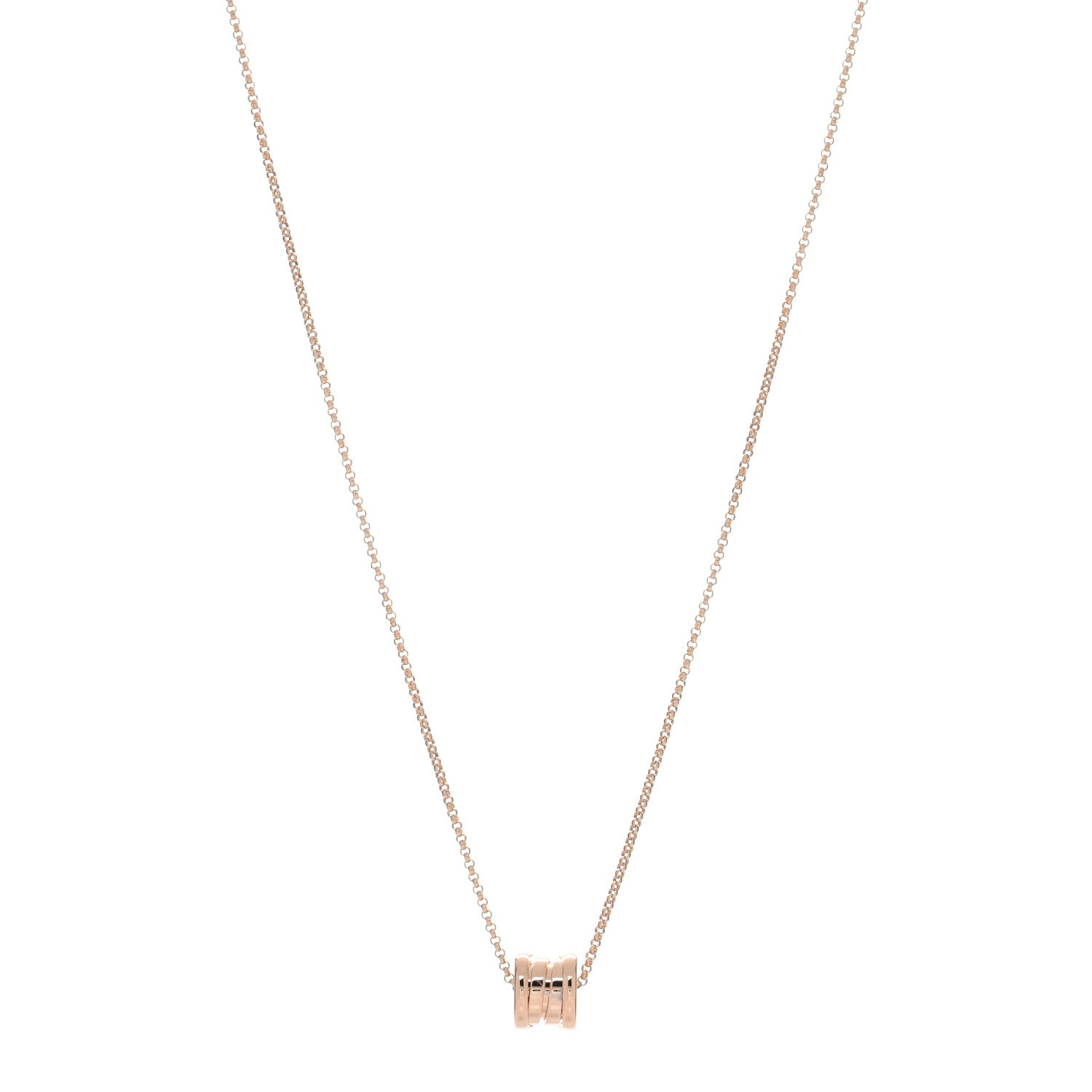 Bulgari 18K Rose Gold Mini B.Zero1 Pendant Necklace 1 of 4