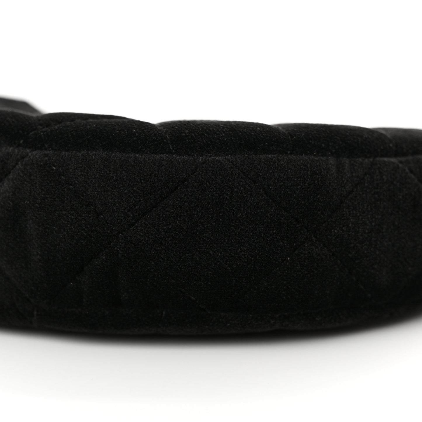 Velvet Crystal Quilted Chain Hobo Black