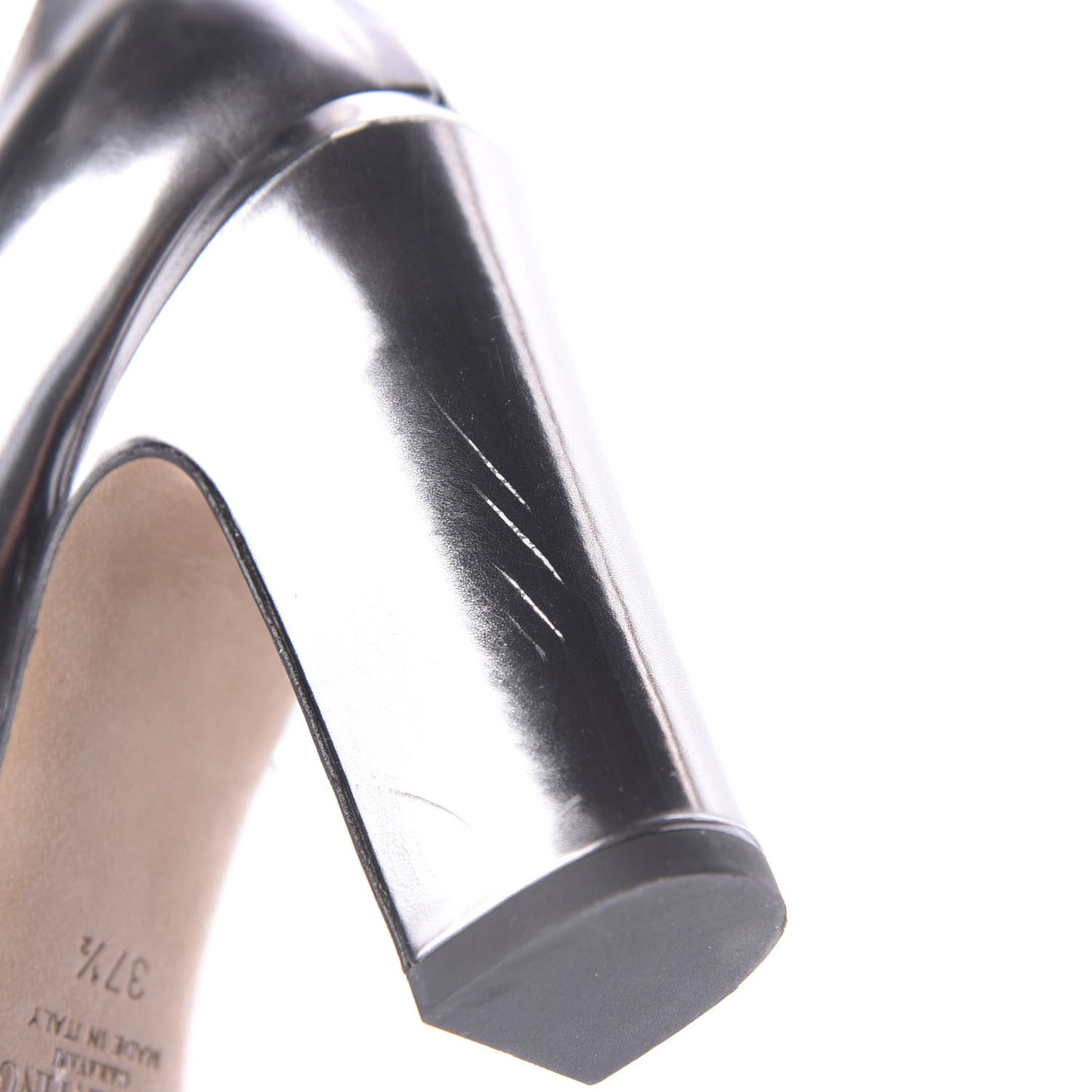 Patent Tan-Go Mary Jane 100mm Pumps 37.5 Silver