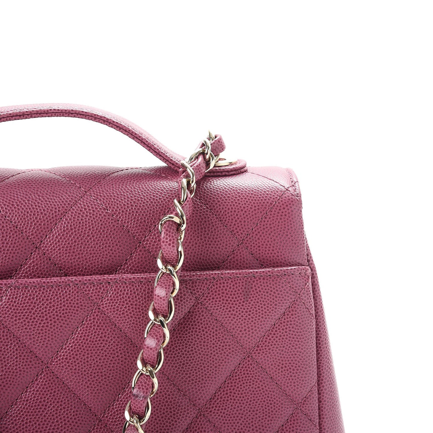 Caviar Quilted Small Business Affinity Flap Dark Pink