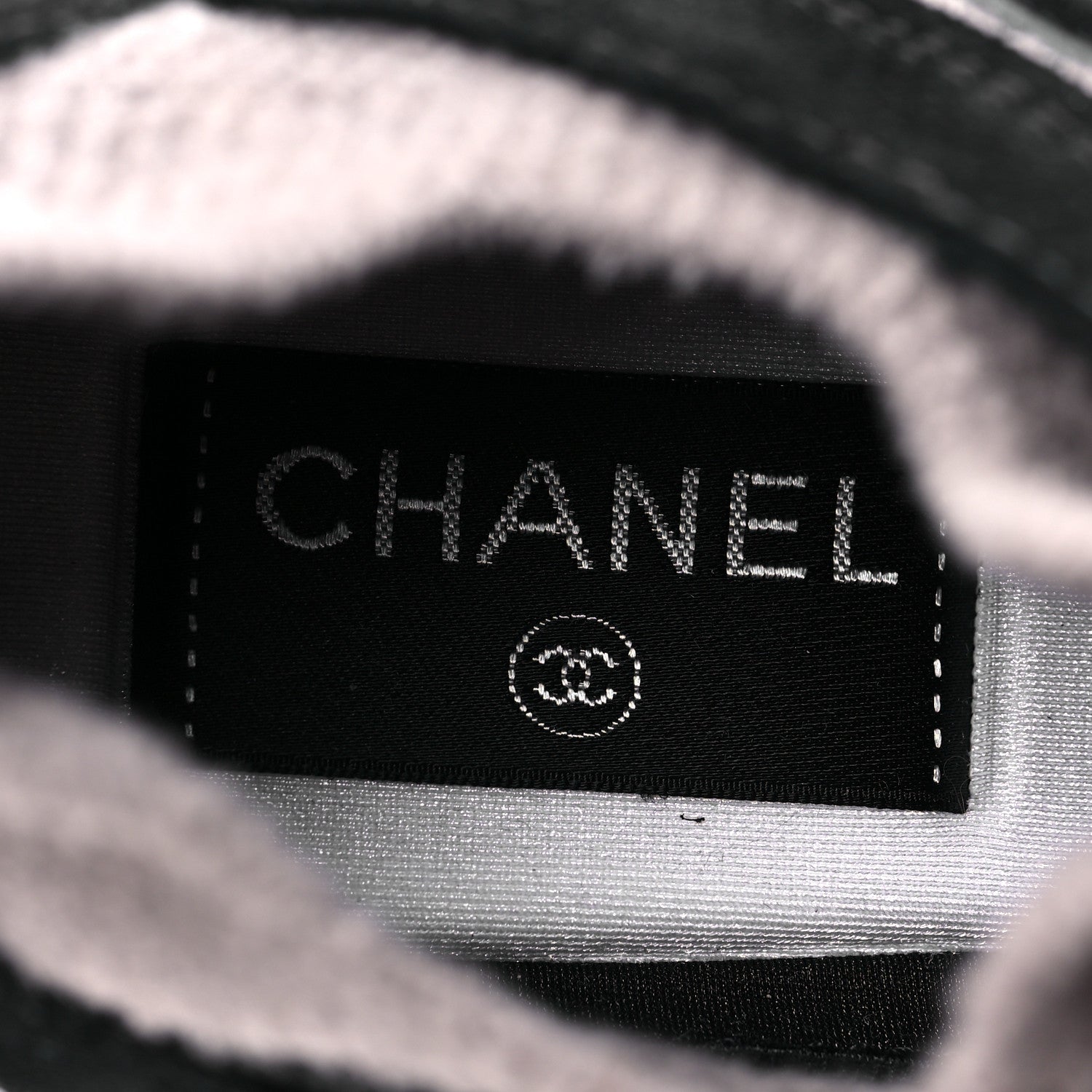 Chanel Fabric Suede Calfskin CC Sneakers 36.5 Grey Black 7 of 8