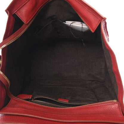Celine Drummed Calfskin Mini Luggage Red 5 of 11