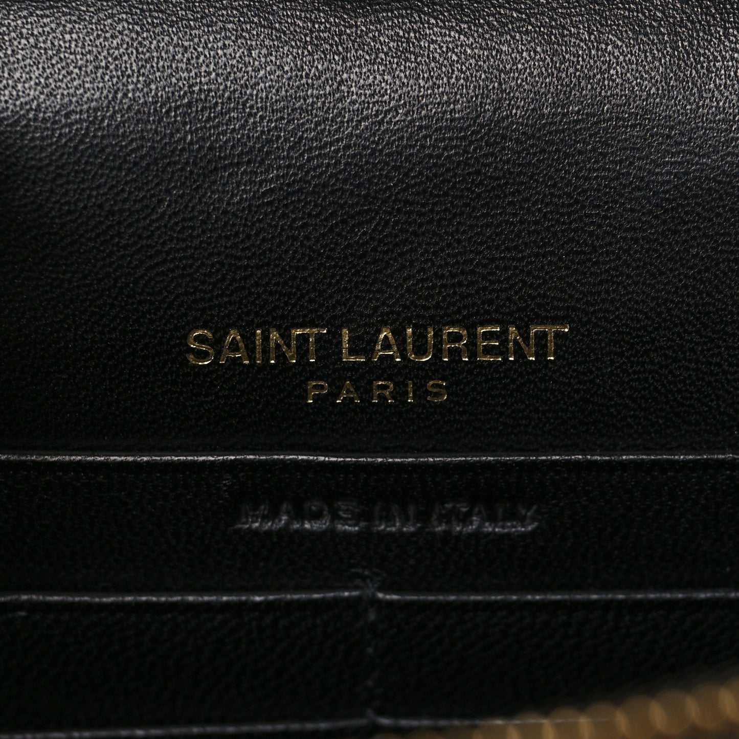 Velvet Crystal Embellished Monogram Kate Chain Wallet Black