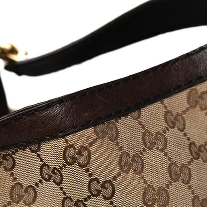 Gucci Monogram Large Jockey Hobo Dark Brown 19 of 20