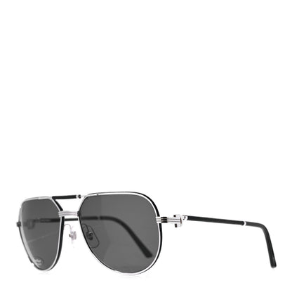 Cartier Metal Aviator CT0053S Sunglasses Silver Black Grey 1 of 7