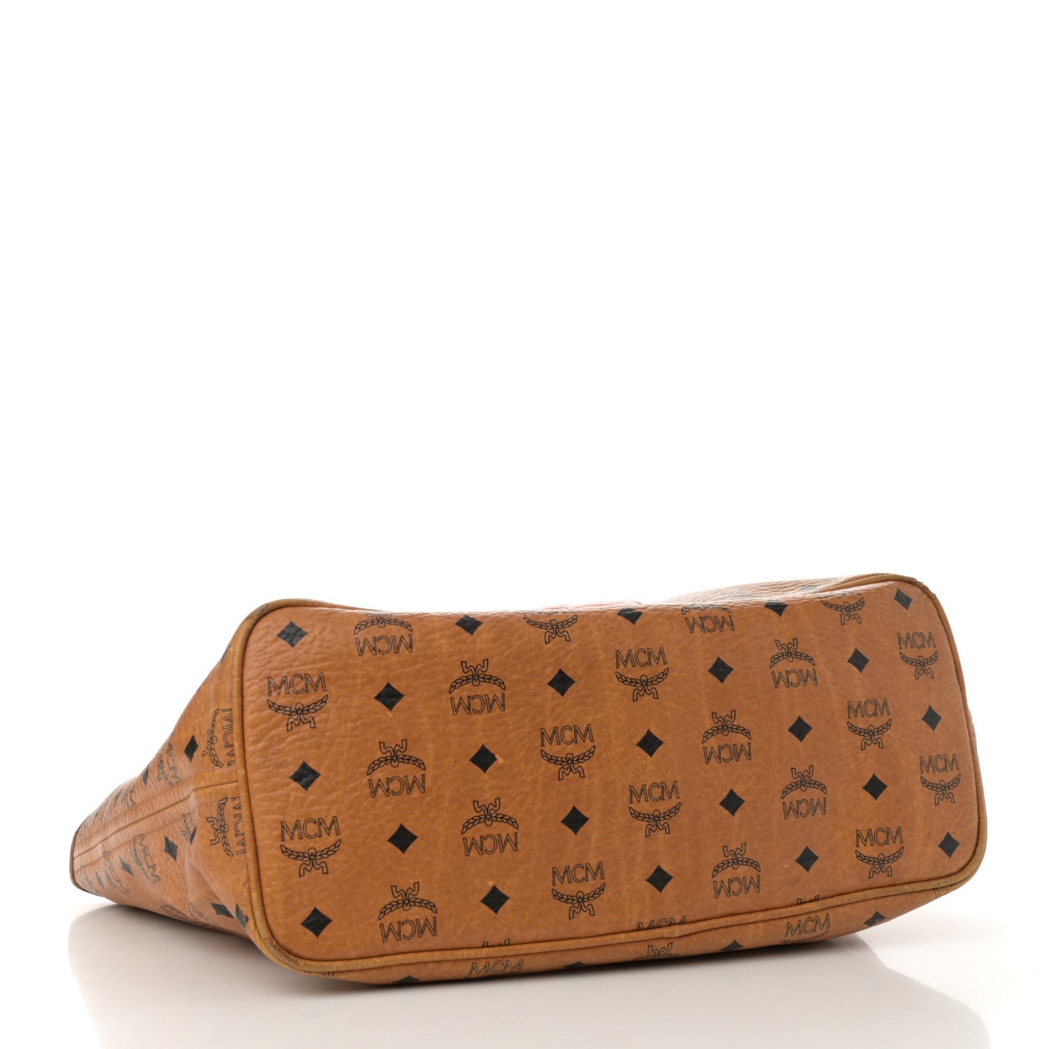 MCM Visetos Crocodile Embossed Medium Liz Shopper Tote Cognac 4 of 23