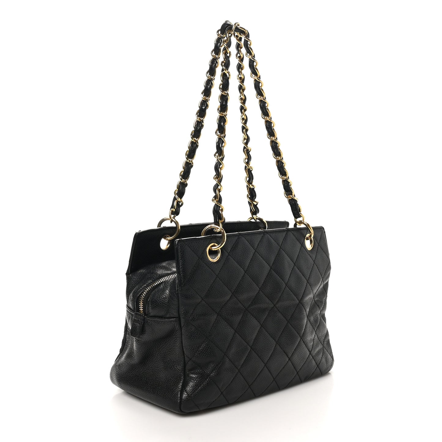 Caviar Quilted Petit Timeless Tote PTT Black