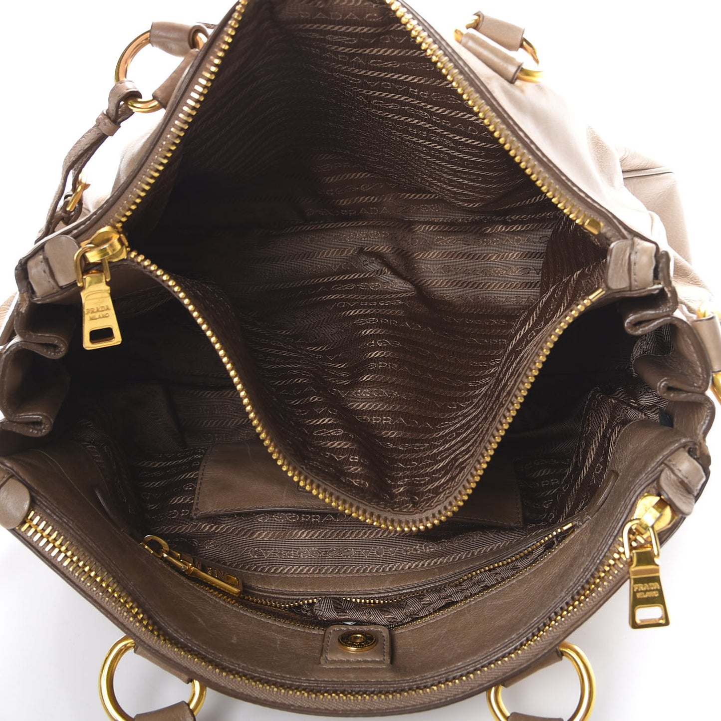 Vitello Shine Shopping Satchel Argilla