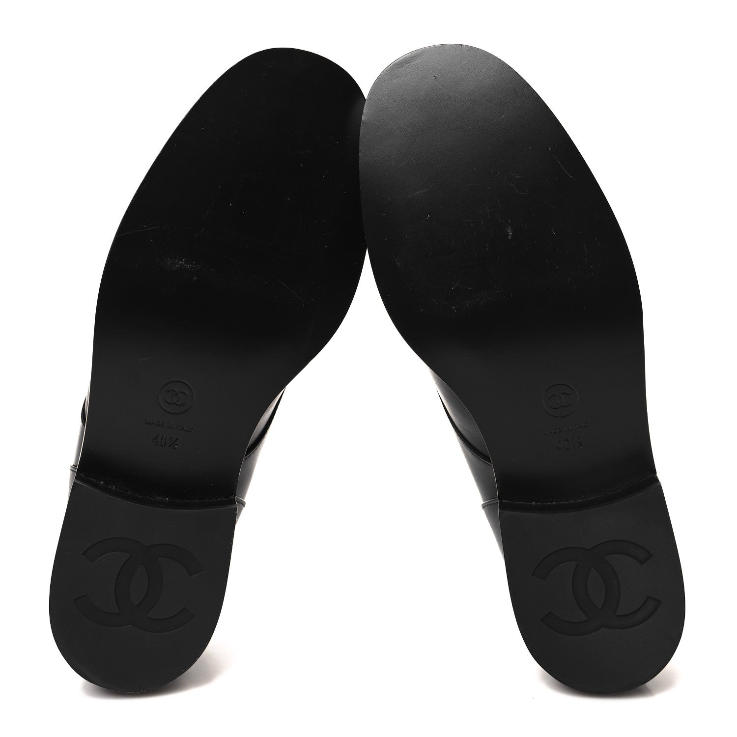 Chanel Calfskin Lace Up CC Combat Boots 40.5 Black 5 of 10