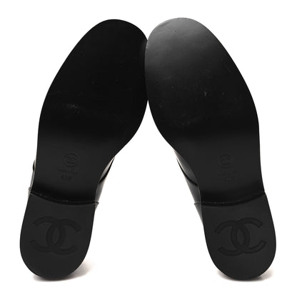 Chanel Calfskin Lace Up CC Combat Boots 40.5 Black 5 of 10