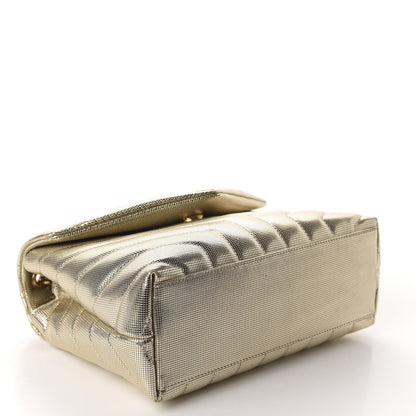 Saint Laurent Metallic Calfskin Y Quilted Small Loulou Monogram Chain Satchel Platino 4 of 10