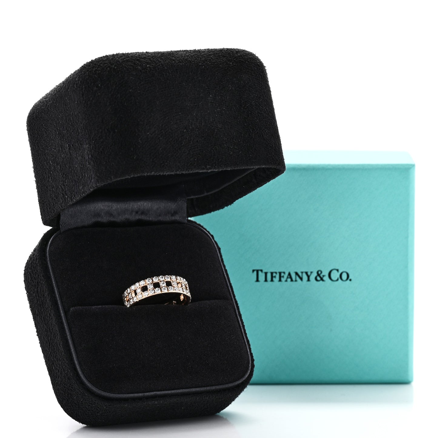 18K Rose Gold Diamond T True Wide Ring 51 5.75