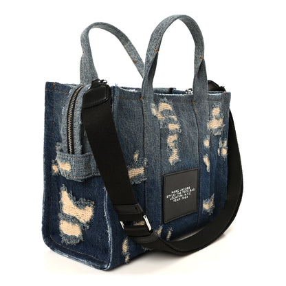 Marc Jacobs The Rip and Repair Denim Canvas Medium The Tote Bag Blue Blue 3 of 11