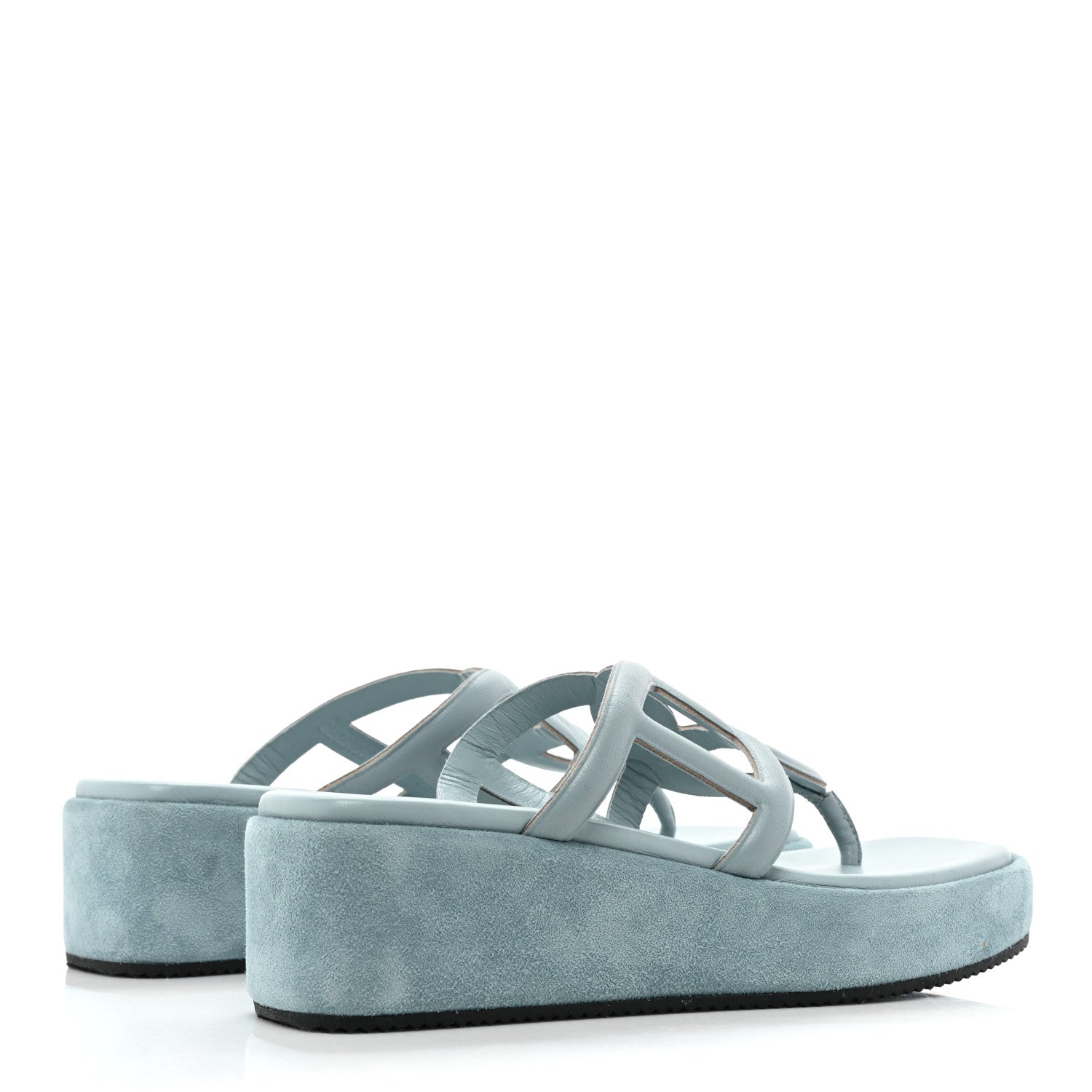 Hermes Nappa Gipsy Sandals 38 Vert D'eau 4 of 12