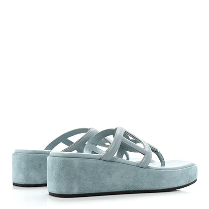 Hermes Nappa Gipsy Sandals 38 Vert D'eau 4 of 12