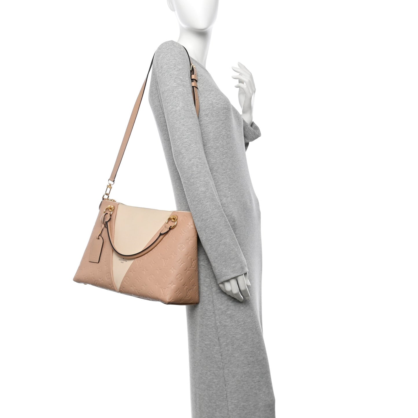 Empreinte V Tote MM Beige Rose Creme