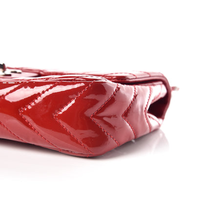 Chanel Patent Chevron Quilted Medium Single Flap Red 6 of 9