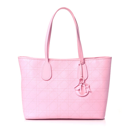 Christian Dior Coated Canvas Cannage Panarea Shopping Tote Pink 1 of 9