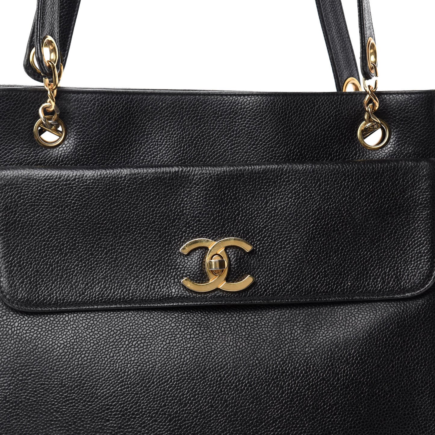 Caviar Flap Shoulder Bag Black
