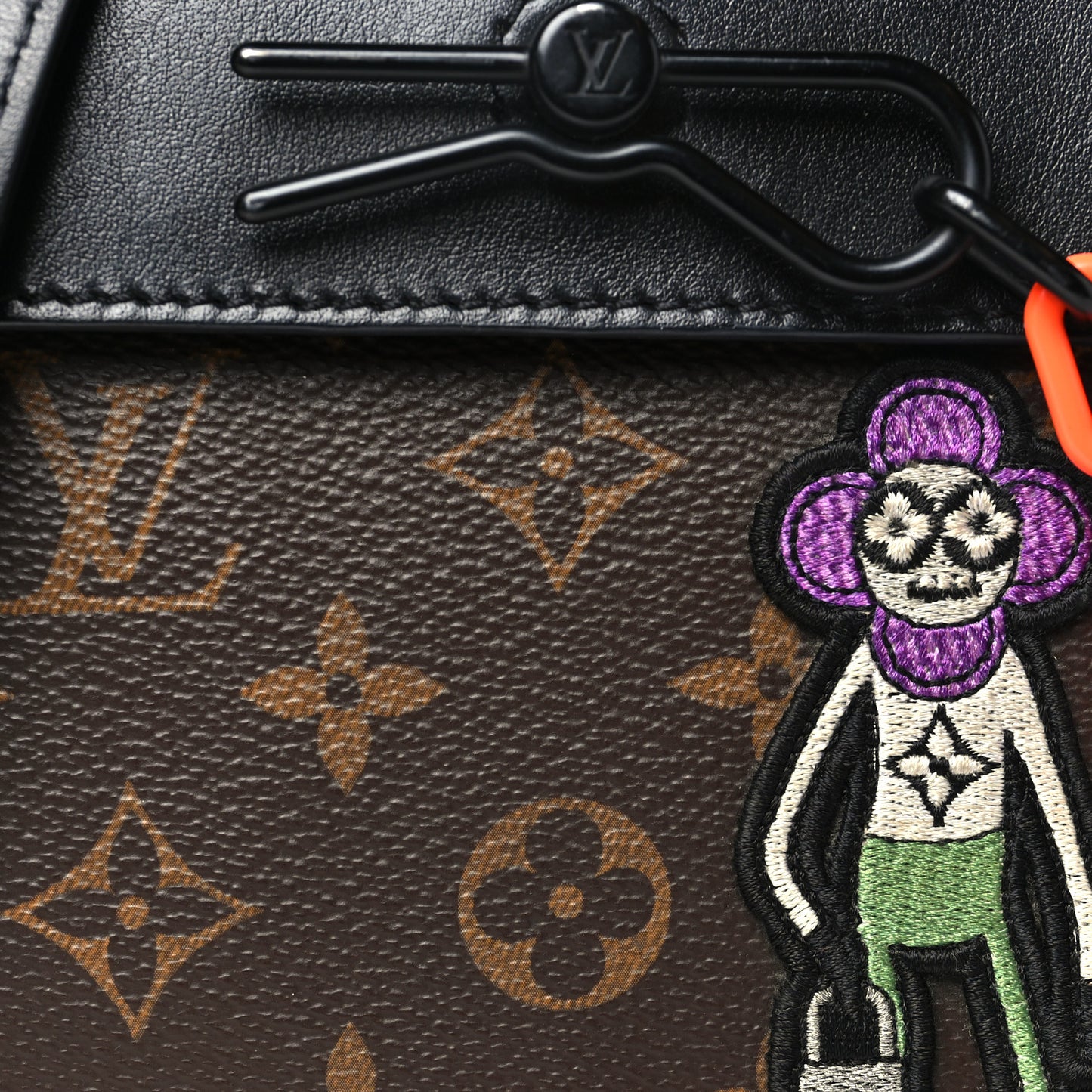 Monogram Embroidered Cartoon LV Friends Steamer XS Black
