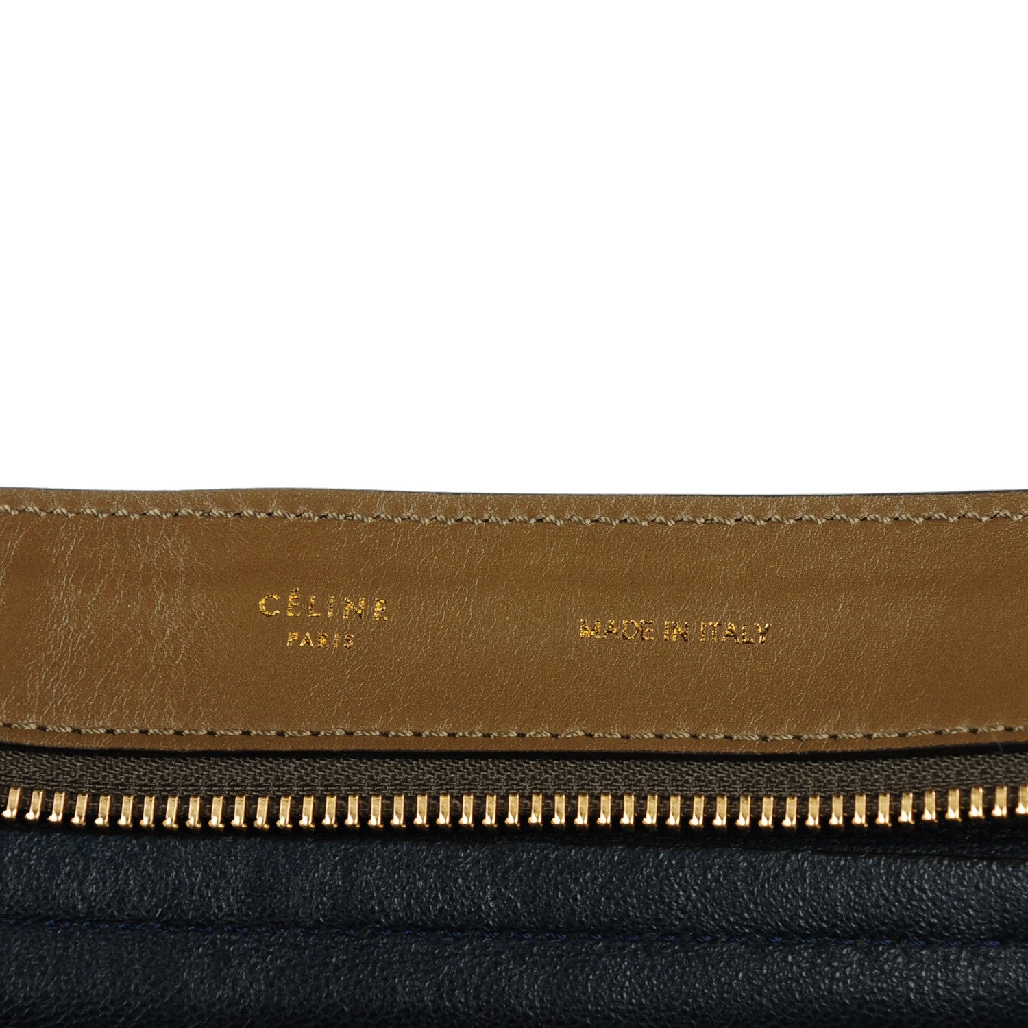 Celine Nubuck Crocodile Embossed Large Trapeze Olive 5 of 8