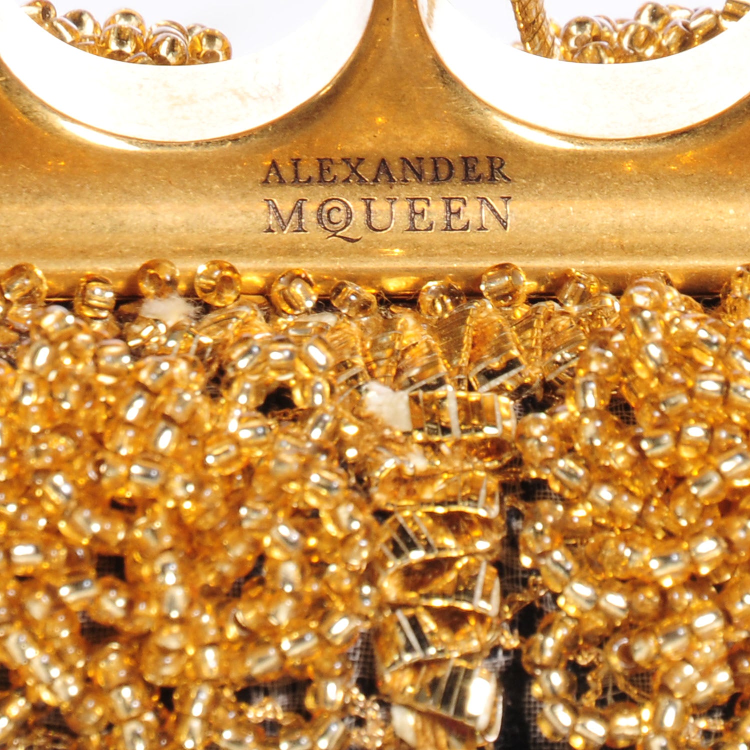 Alexander McQueen Rosa Seta Knuckle Box Clutch Gold 9 of 11