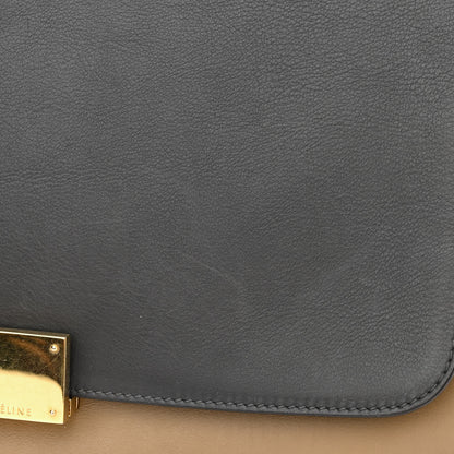 Celine Calfskin Suede Tri-color Small Trapeze Olive 14 of 15